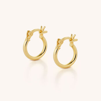 Classic Hoop Earrings 18ct Gold Plated Sterling Silver, 2 of 6
