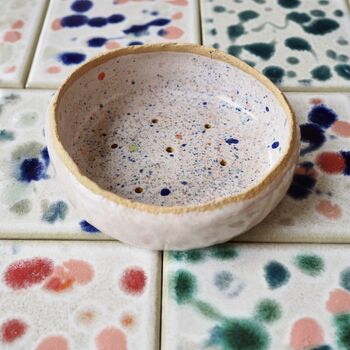 Handmade Oatmeal Multicolour Speckled Ceramic Soap Dish, 4 of 8