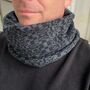 Mens Lambswool Knitted Snood Geometric Pattern, thumbnail 1 of 12