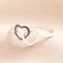 Sterling Silver Dotted Double Heart Ring, thumbnail 3 of 7