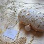 Cairo Ivory Silk Oval Clutch, thumbnail 3 of 3