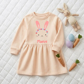 Personalised Girls Dress Easter Rabbit, 2 of 3