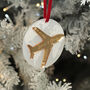 Destination Wedding World Map And Aeroplane Christmas Decoration, thumbnail 3 of 6