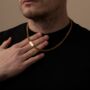 18 K Gold Cuban Link Chain Curb Necklace Mens, thumbnail 1 of 6