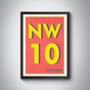 Nw10 Brent London Typography Postcode Print, thumbnail 4 of 10