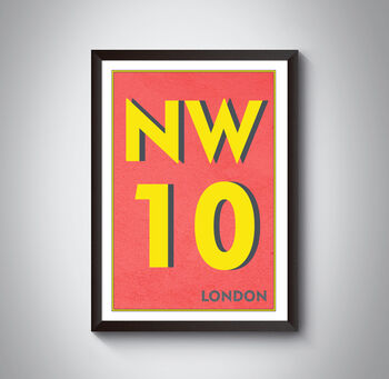 Nw10 Brent London Typography Postcode Print, 4 of 10