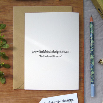 Bullfinch And Blossom Greetings Card, 10 of 10