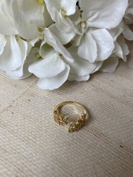 Adjustable Silver Vine Leaf Ring, 2 of 10