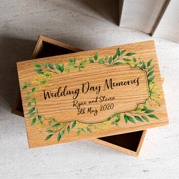 Personalised Wedding Day Memories Oak Box, 3 of 3