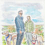 Wedding Couple Illustrated Portrait, thumbnail 3 of 12