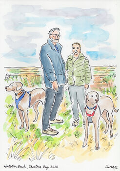 Wedding Couple Illustrated Portrait, 3 of 12