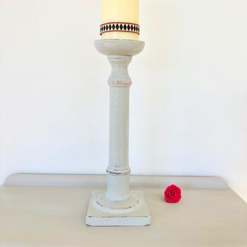 Hand Painted Extra Large Vintage Pillar Candle Holder, 3 of 6