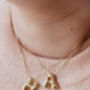 Luna Gold Bubble Letter Necklace, thumbnail 2 of 2