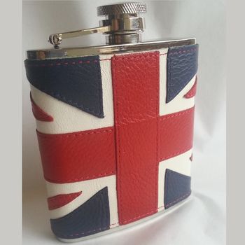 Personalised And Engraved Union Jack Hip Flask, 9 of 10