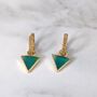 The Triangle Green Onyx Earrings, thumbnail 2 of 5