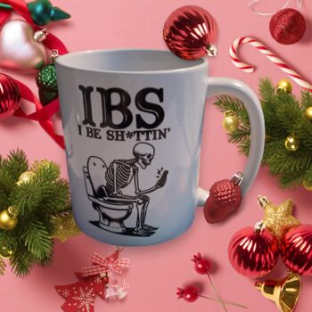 Funny Ibs Mug – Novelty Toilet Humour Mug – Ibs Joke Gift – Funny Skeleton Mug – Gag Gift For Friends, 3 of 3