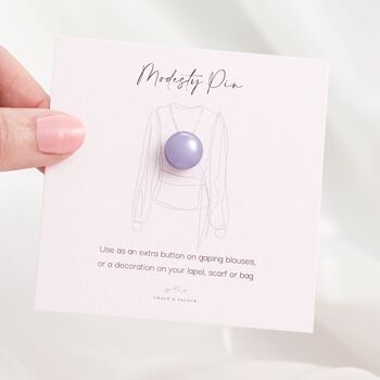 Lilac Faux Pearl Modesty Pin, 2 of 10