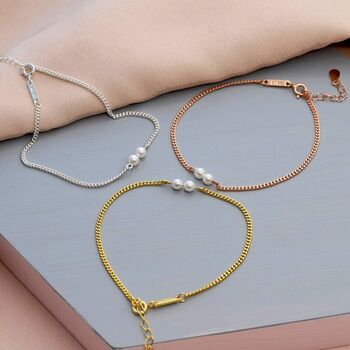 Forever Friend Sterling Silver Pearl Bracelet, 3 of 3