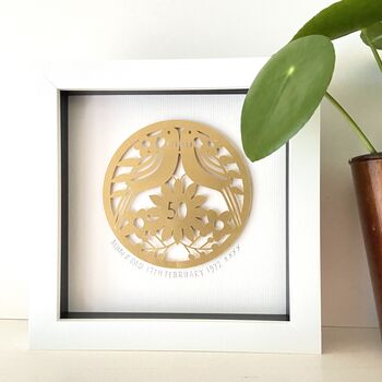 Framed Golden Wedding Personalised Paper Cut, 7 of 11