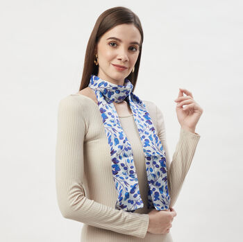 Honesty Print Long Double Sided Silk Scarf, 12 of 12