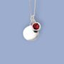 Genuine Ruby Cz Necklace In Sterling Silver, thumbnail 4 of 12