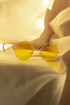 Yellow Tint Round Frame Sunglasses, 3 of 4