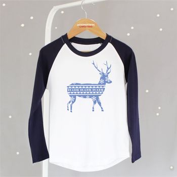 Christmas Reindeer Baseball T Shirt, 7 of 10
