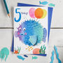 Age Five Cute Puffer Fish Birthday Card, thumbnail 1 of 2