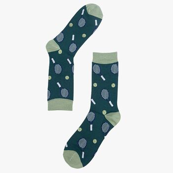 Men's Bamboo Socks Green Tennis, 2 of 2