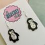 Small Penguin Christmas Glitter Resin Earrings / Festive Jewellery Sparkly Winter Drops / Christmas Gift Small Sparkly Penguin Accessories, thumbnail 2 of 4
