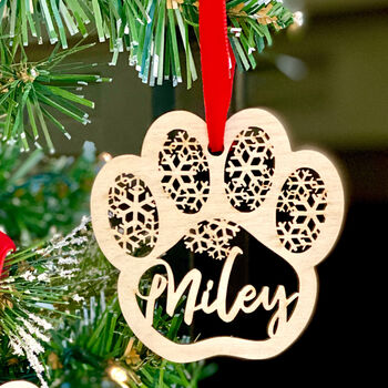 Personalised Wood Christmas Ornament: Pet Memorial Bauble, 3 of 8