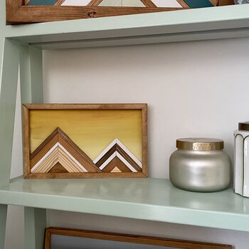 Mini Mountain Mosaic With Yellow Ombre Sky, 7 of 8