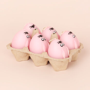 G Decor Set Of Six Hoppy Easter Egg Candles Pink, 4 of 5