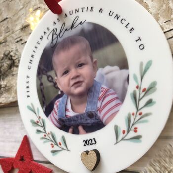 First Christmas As Auntie And Uncle Photo Decoration, 2 of 4