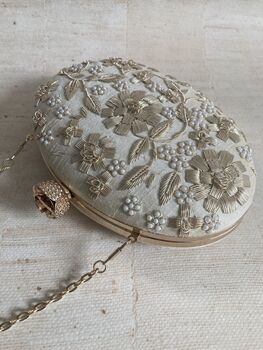 Gold Oval Handcrafted Clutch Bag, 9 of 10