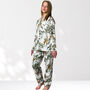 Giraffe And Leopard Print 100% Cotton Ladies Pyjamas In White, thumbnail 4 of 10