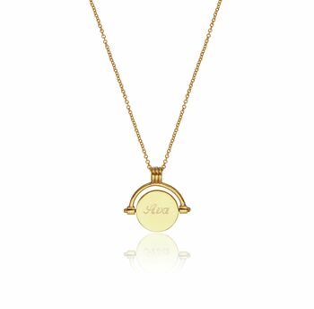 Gold Or Silver Mother Of Pearl Spinning Disc Necklace, 7 of 11