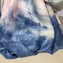 Watercolour Colourblock Border Scarf In Navy And Pink, thumbnail 3 of 3