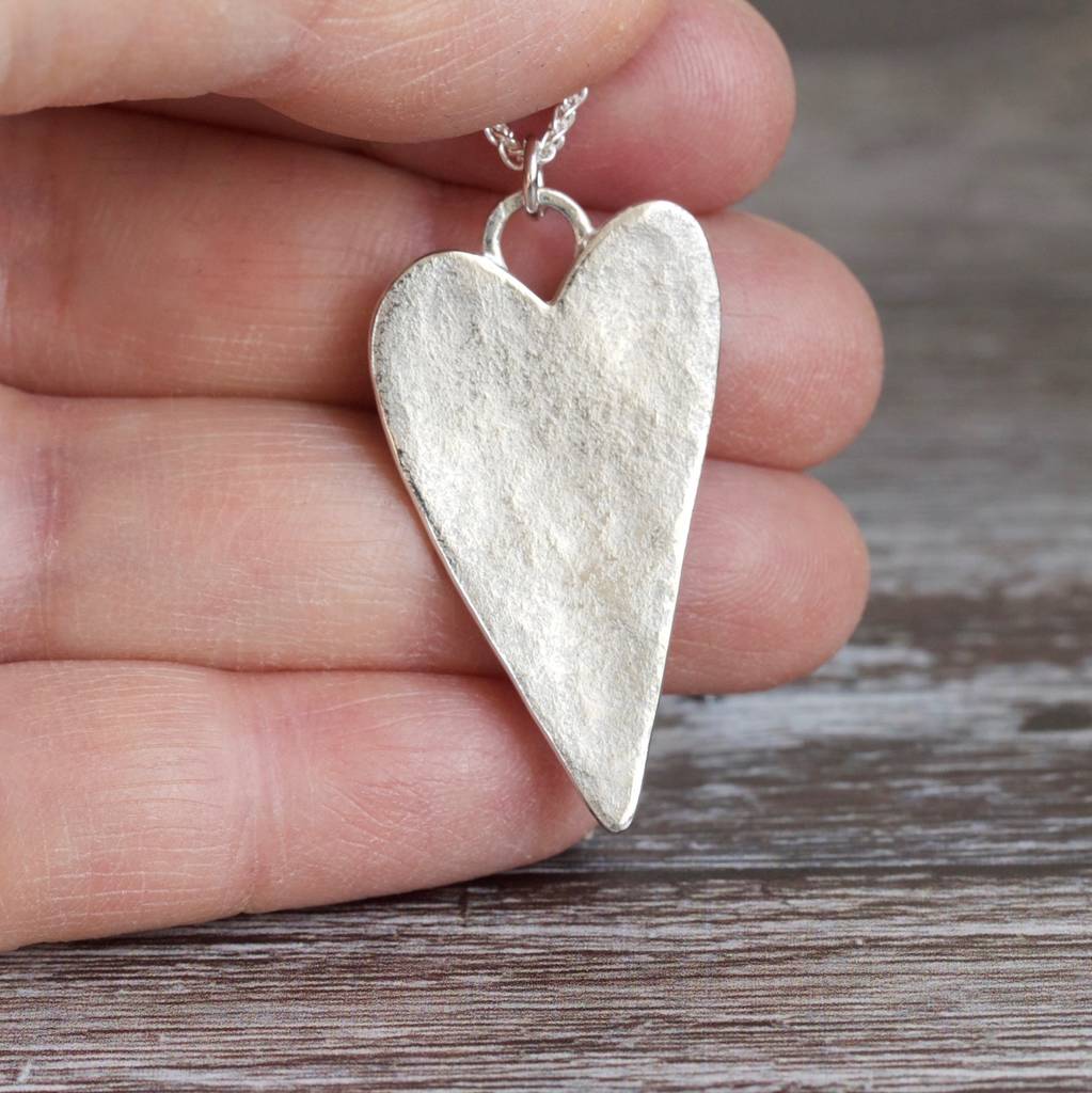 Handmade Recycled Silver Heart Necklace, 1 of 12