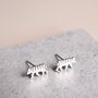 Sterling Silver Tiger Stud Earrings, thumbnail 1 of 8
