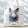 Personalised Tote Bag Cat With Love Hearts. 20 Different Breeds, thumbnail 3 of 12