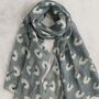 Grey Flower Print Scarf, thumbnail 2 of 6