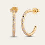 Gold White Topaz Gemstone Seren Hoops, thumbnail 2 of 4