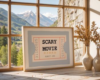 Scary Movie Ticket Halloween Art Print, 6 of 6