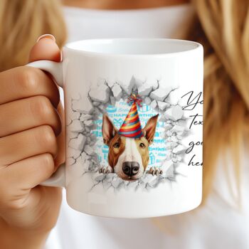 Personalised Bull Terrier Birthday Break Through Dog, 7 of 8
