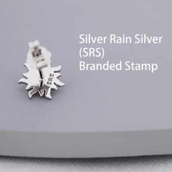 Tiny Sun Moonstone Stud Earrings In Sterling Silver, 7 of 12