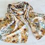 Silk Blend Summer Golden Flowers Scarf, thumbnail 2 of 5