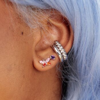 Colour Pop Butterfly Stud Earrings, 5 of 9