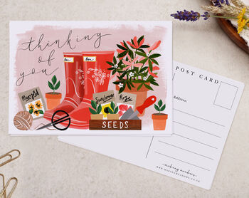 Gardening Floral Thinking Of You A6 Postcard Pack, 2 of 3