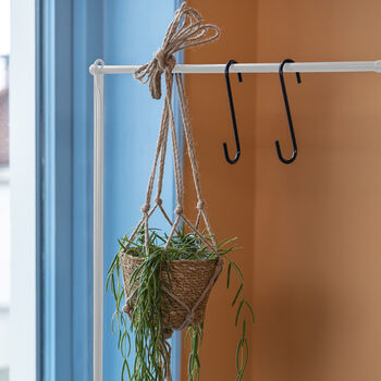 Over Table Hanging Rack Rail In White Steel Fit 211.5cm, 7 of 8